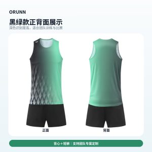 ORUNN男女跑步背心短裤套装主图4