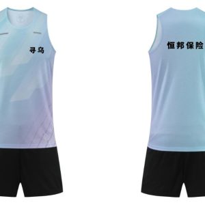 恒邦保险男女田径服套装正面寻乌与背面恒邦保险定制效果