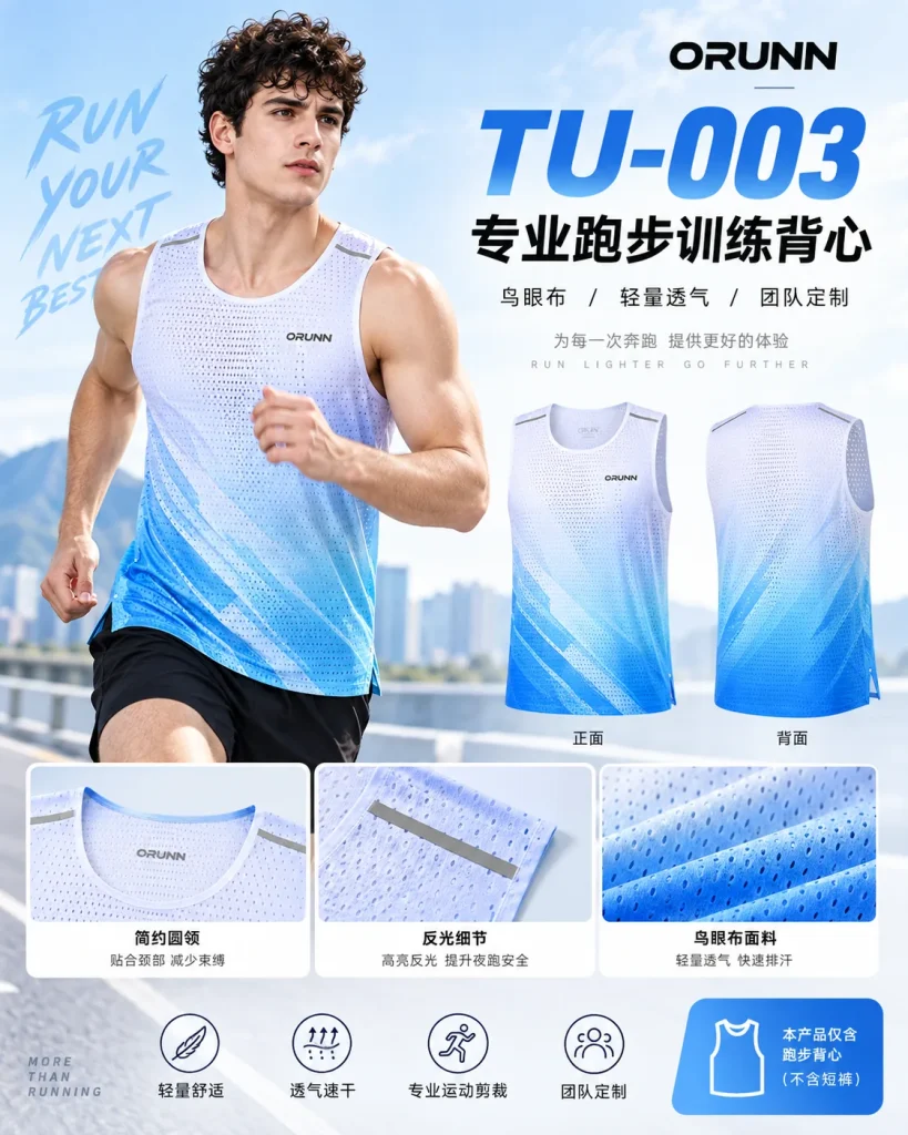 ORUNN 专业跑步训练背心｜跑团田径队团队定制