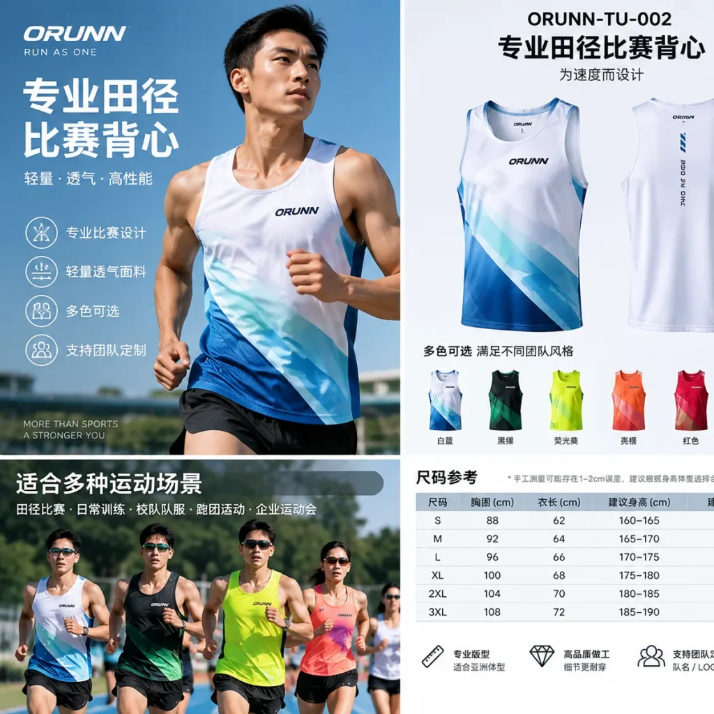 ORUNN 专业田径比赛背心｜田径队跑团团队定制
