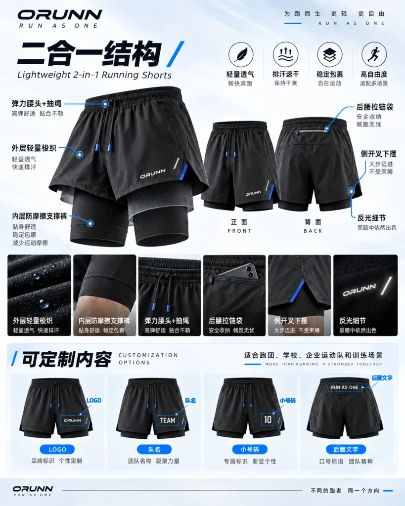 ORUNN RUN-006 二合一结构和团队定制内容展示